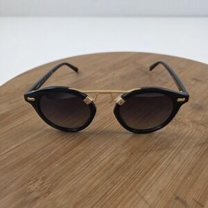 Carfia Sunglasses Mens 46-23-145 Black Gray Gradient Polarized Round CA5395